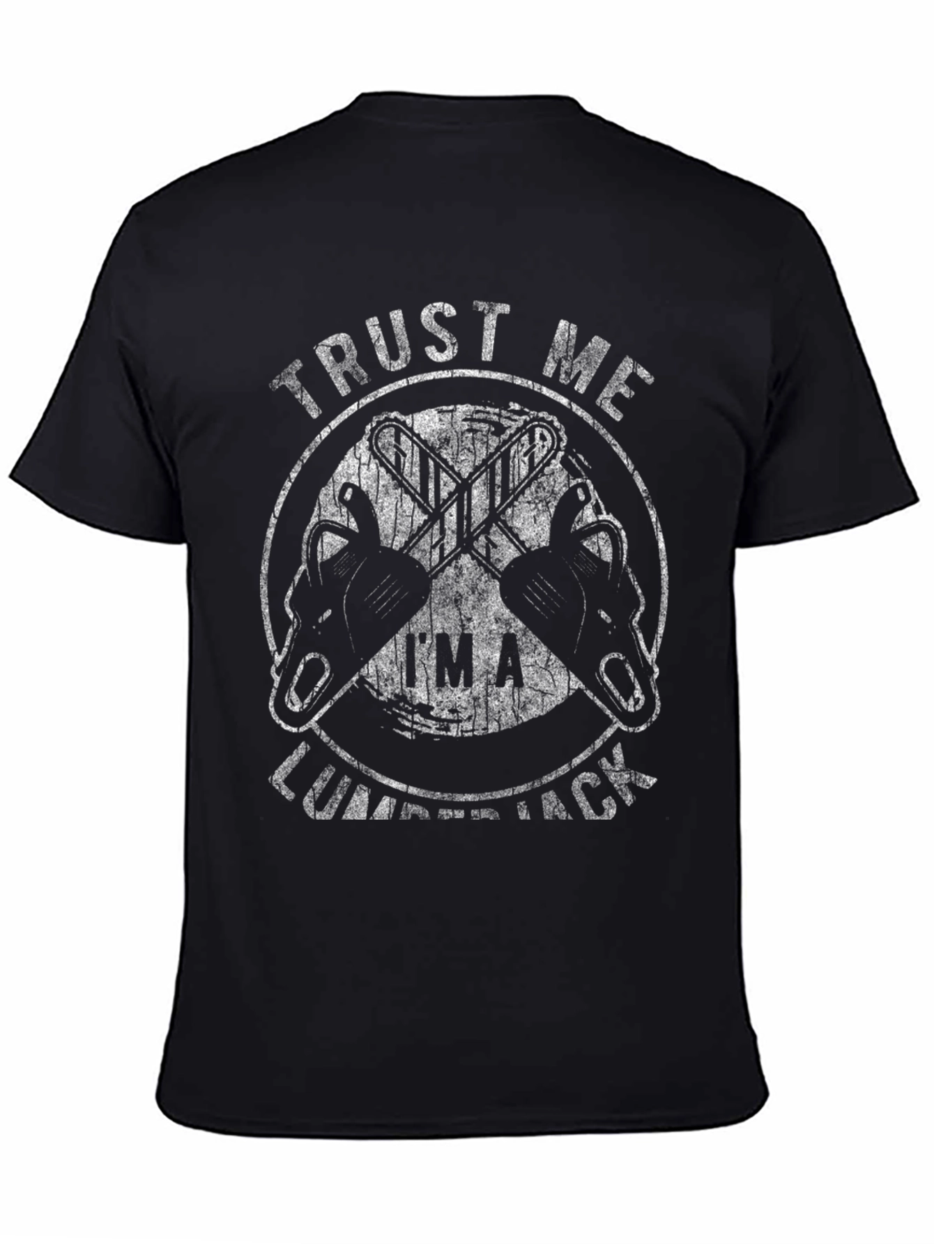 Black Trust Me I'm A Lumberjack Graphic Tee - Black view 4