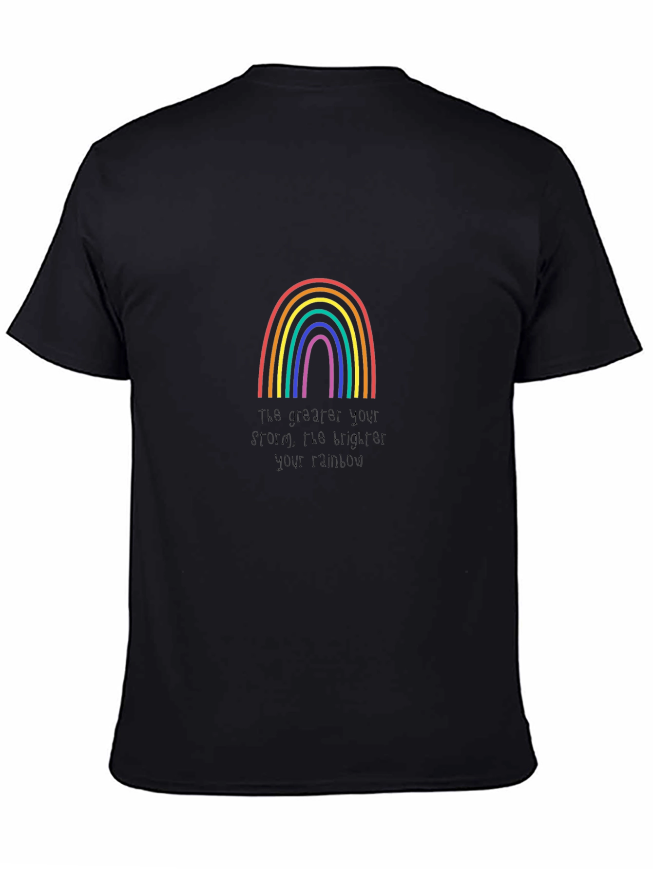Black Rainbow Storm Brighter Rainbow Graphic Tee view 4
