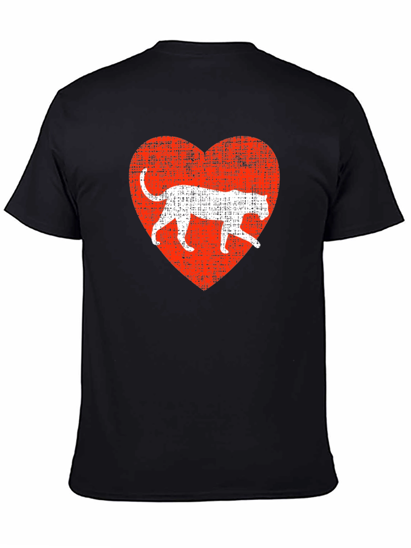 Black Leopard Heart Graphic T-Shirt - Black view 4