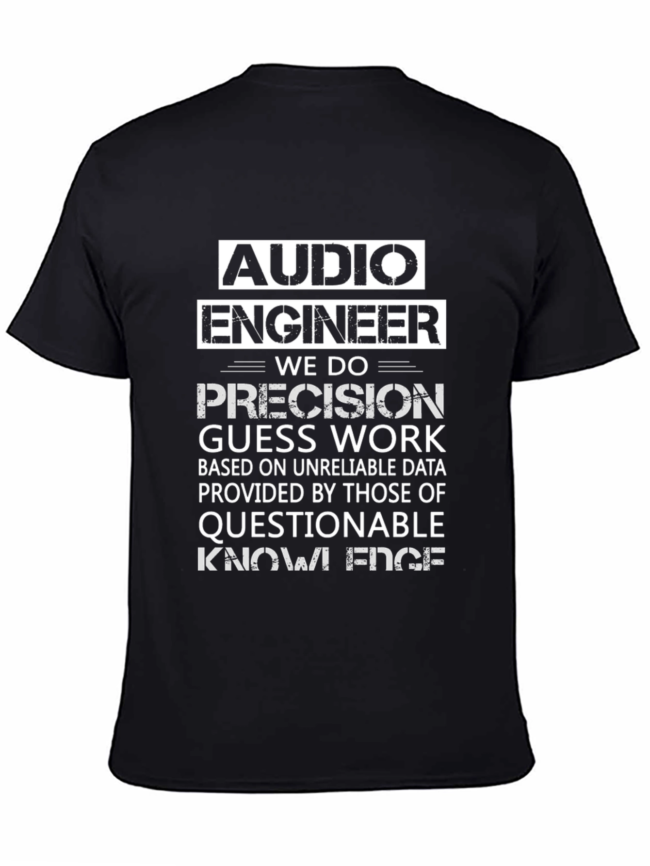 Black Audio Engineer Novelty Graphic T-Shirt view 4
