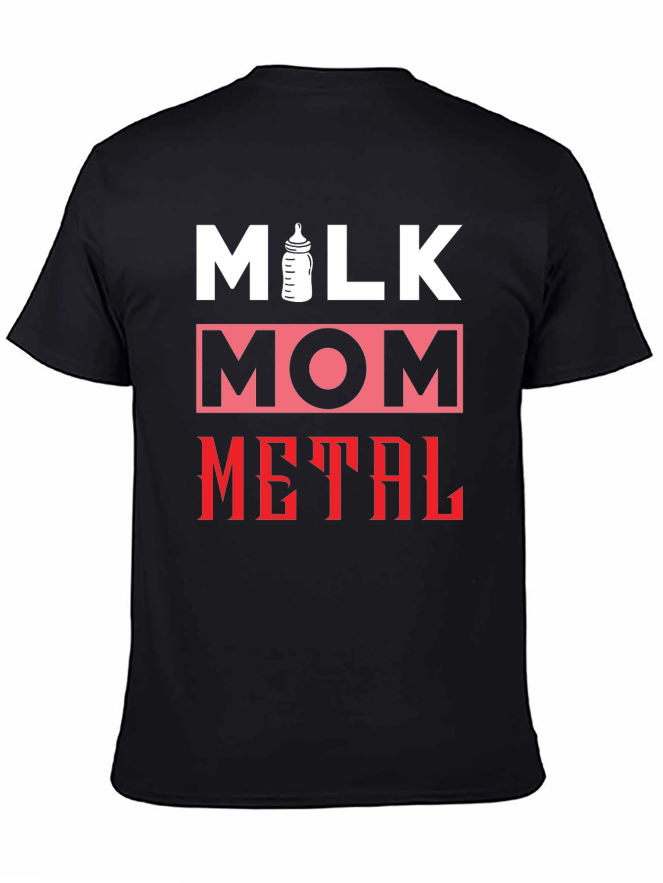Black Milk Mom Metal T-Shirt - Funny Graphic Tee view 4