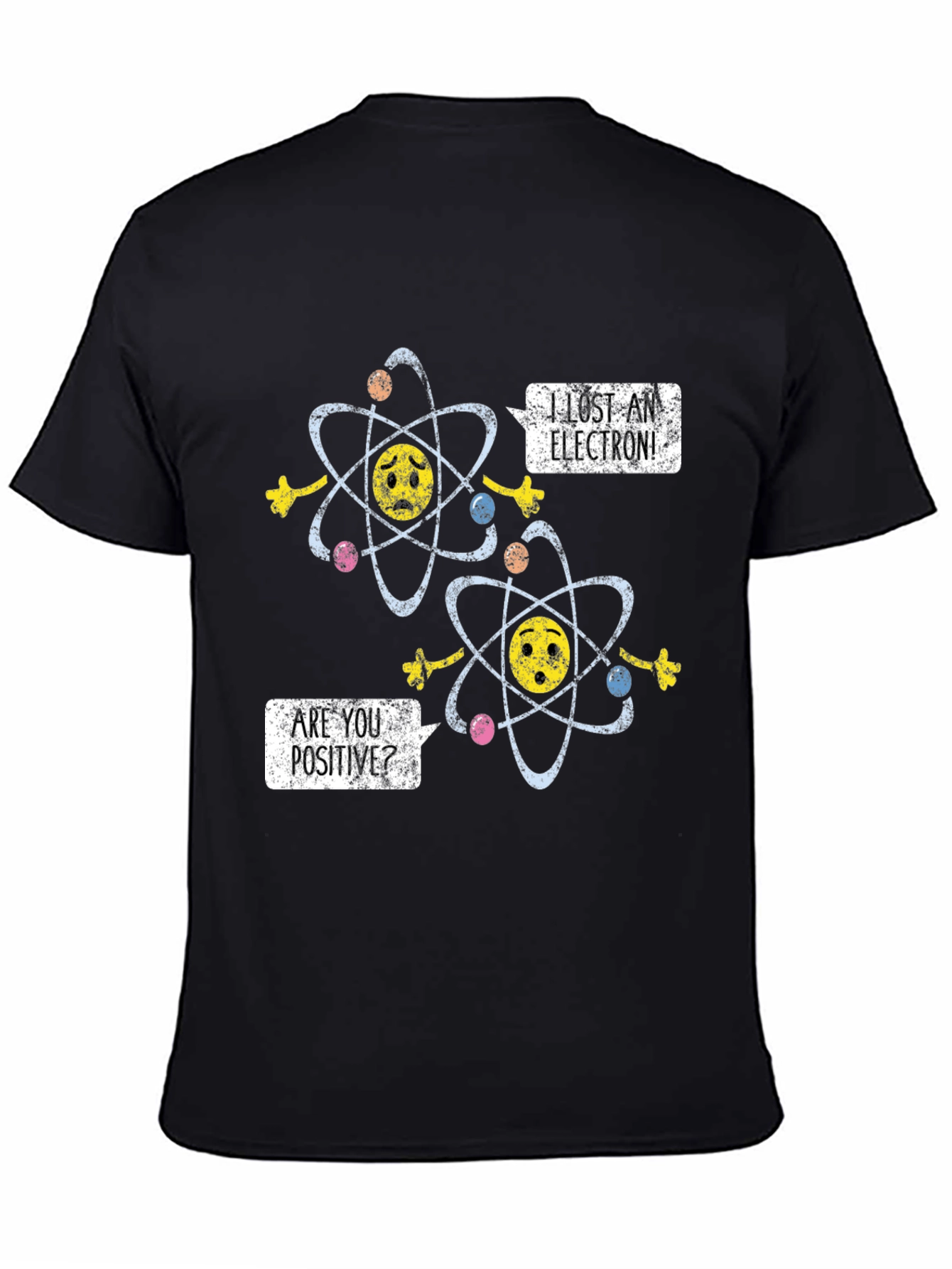 Black Lost Electron Humor T-Shirt view 4