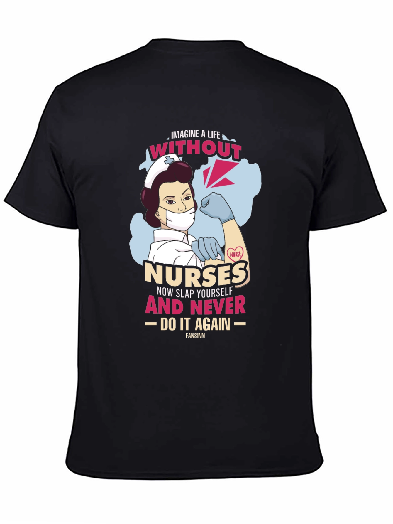 Black Nurse Graphic Tee - Imagine Life Without Nurses view 4