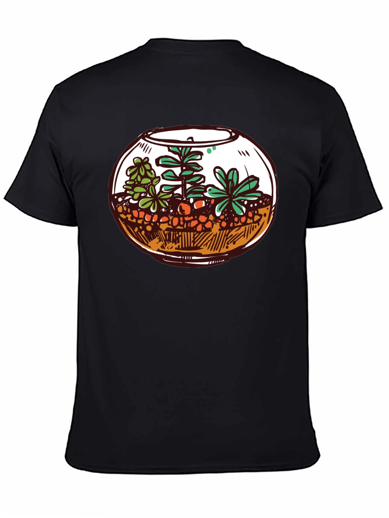 Black Terrarium Graphic Tee - Unique Plant Lover Shirt view 4