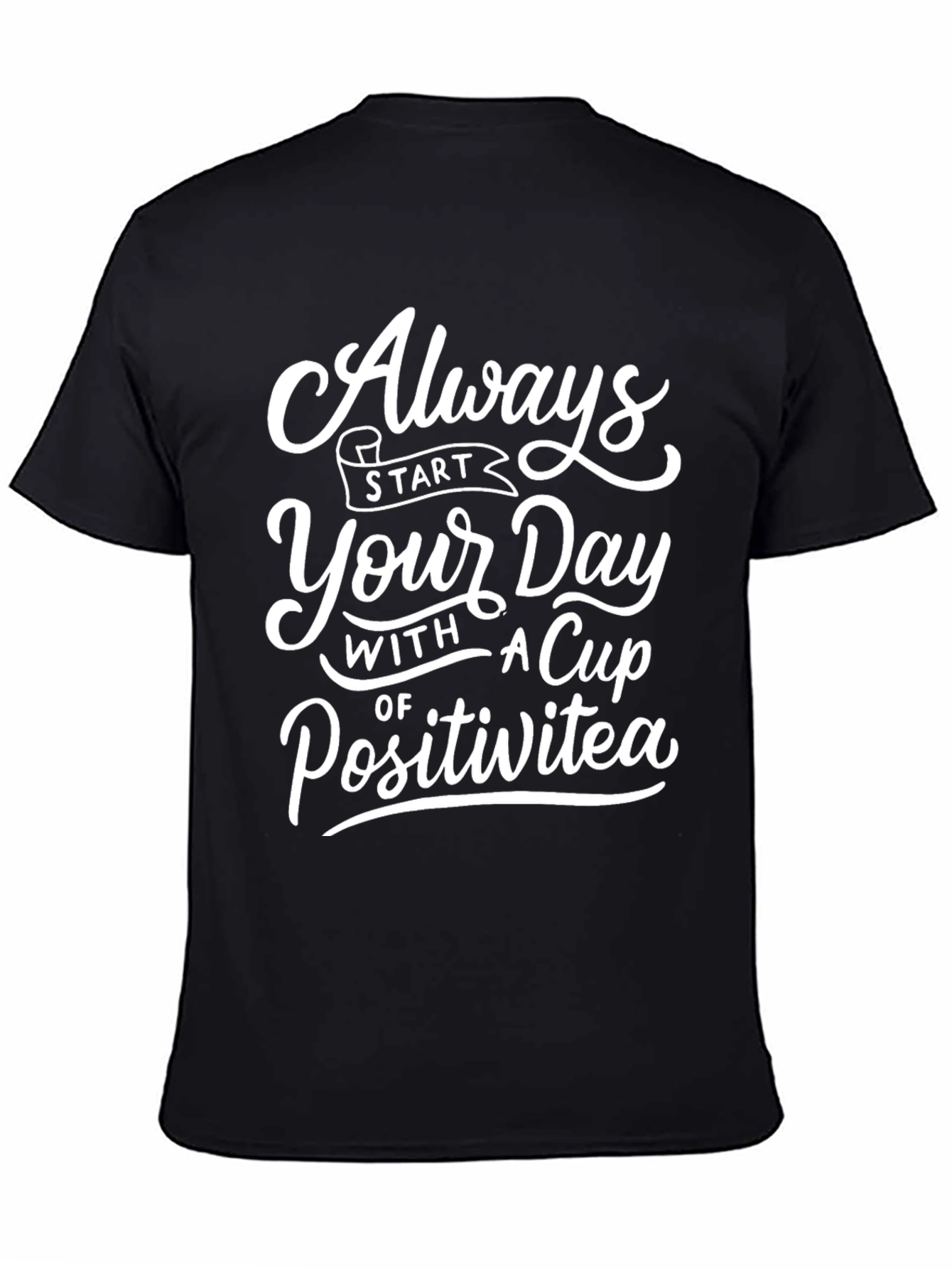 Black Positivitea Graphic Tee - Start Your Day Right T-Shirt view 4