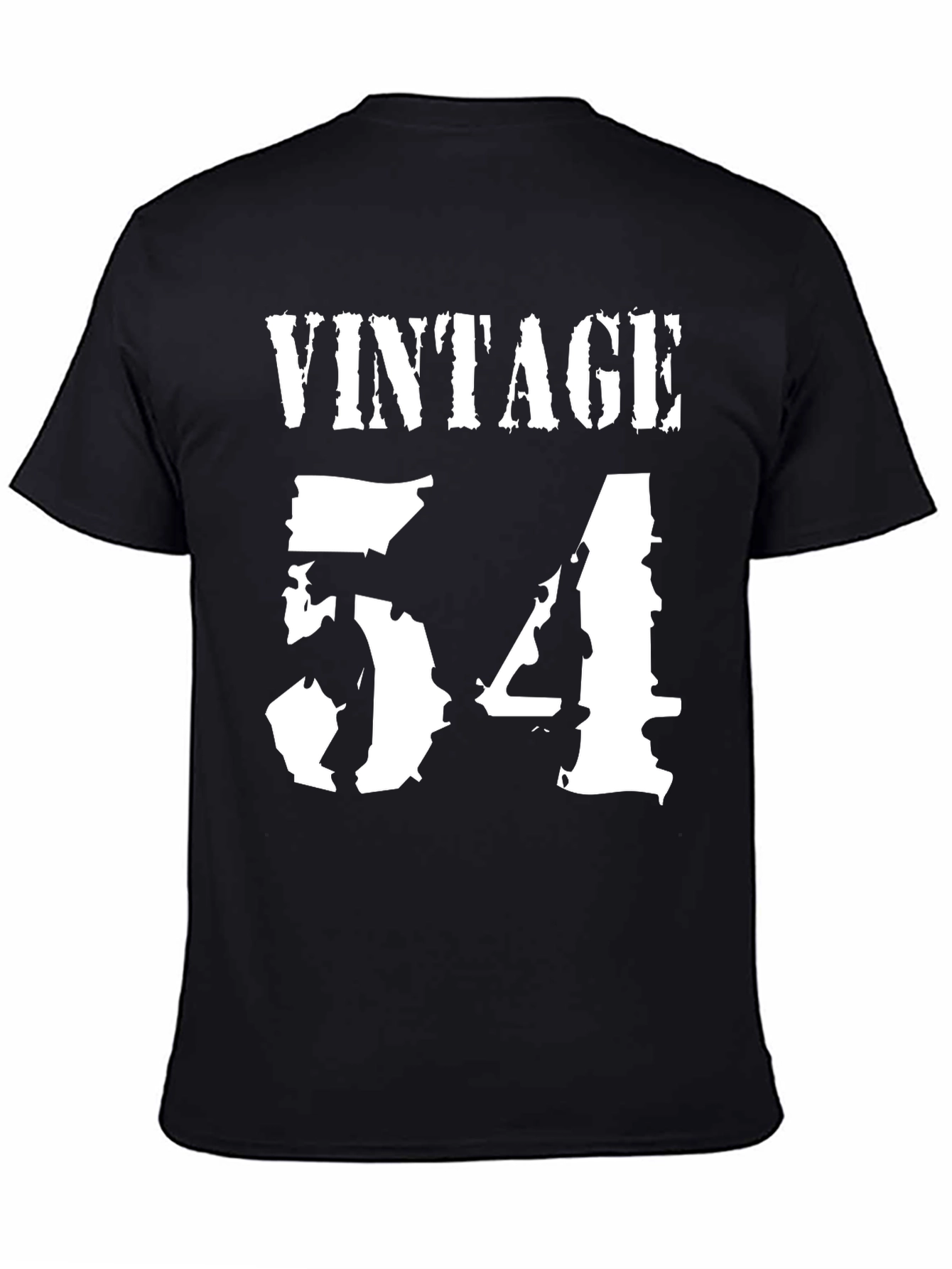 Black Vintage 54 Graphic Tee - Classic Black T-Shirt view 4
