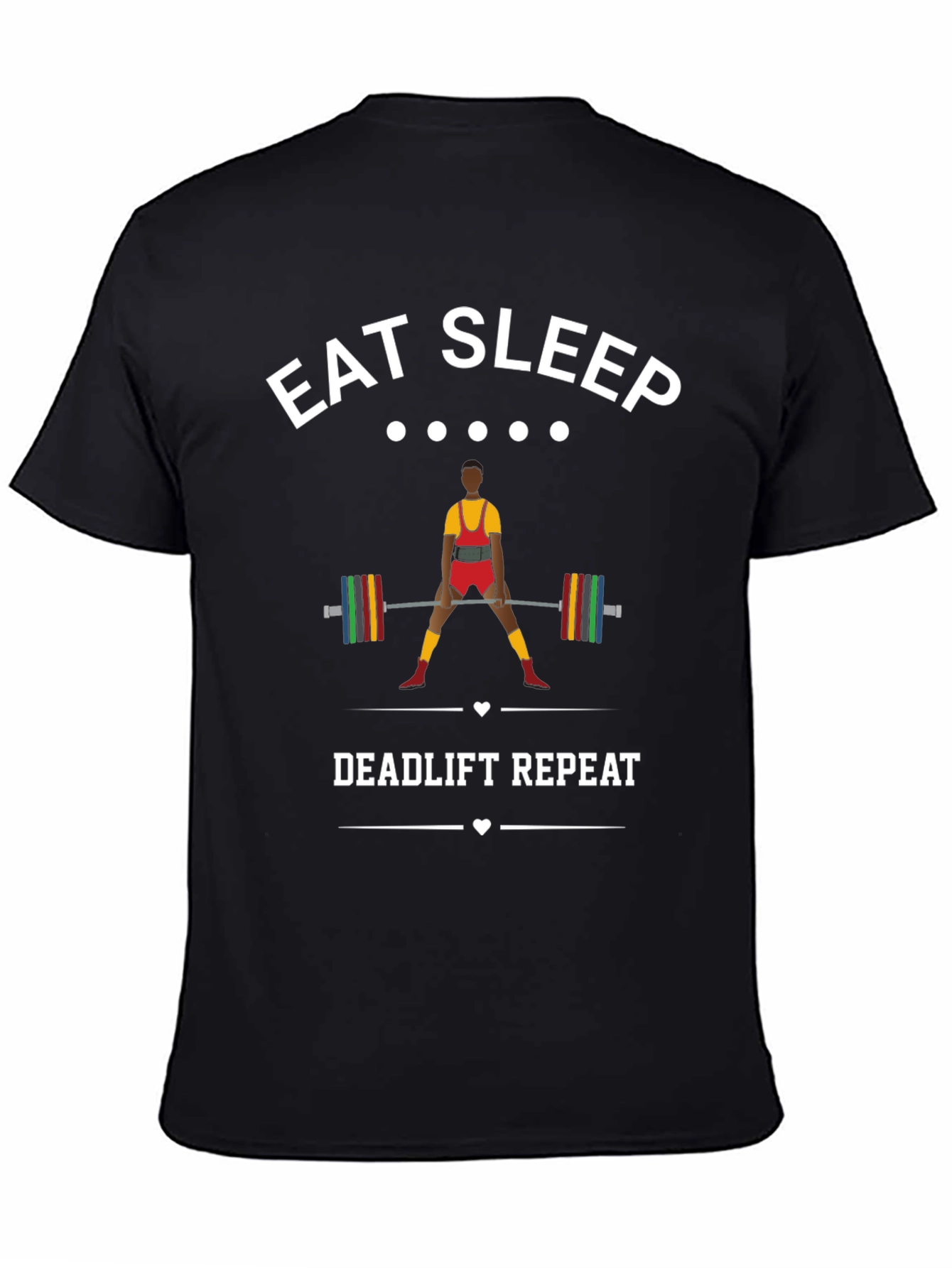 Black Eat Sleep Deadlift Repeat T-Shirt view 4