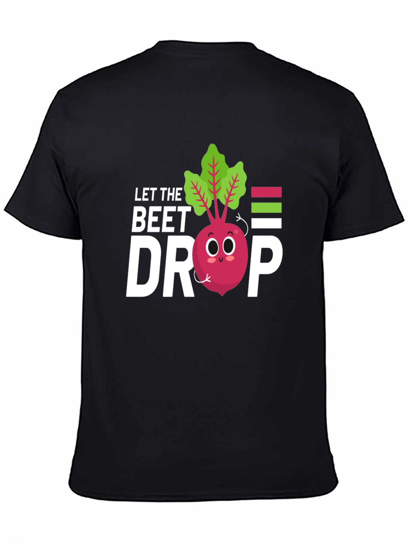 Black Let the Beet Drop Graphic Tee - Cute Vegetable Pun T-Shirt view 4
