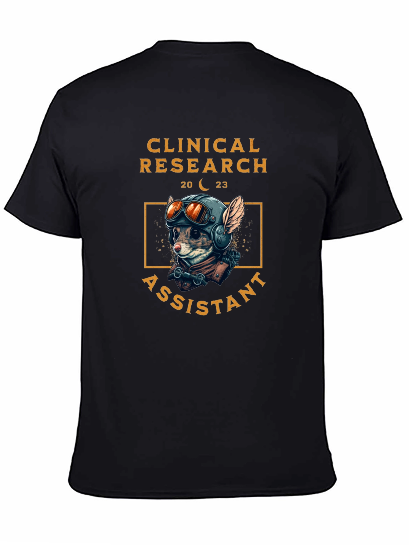 Black Clinical Research Assistant T-Shirt - Pilot Mouse Design view 4