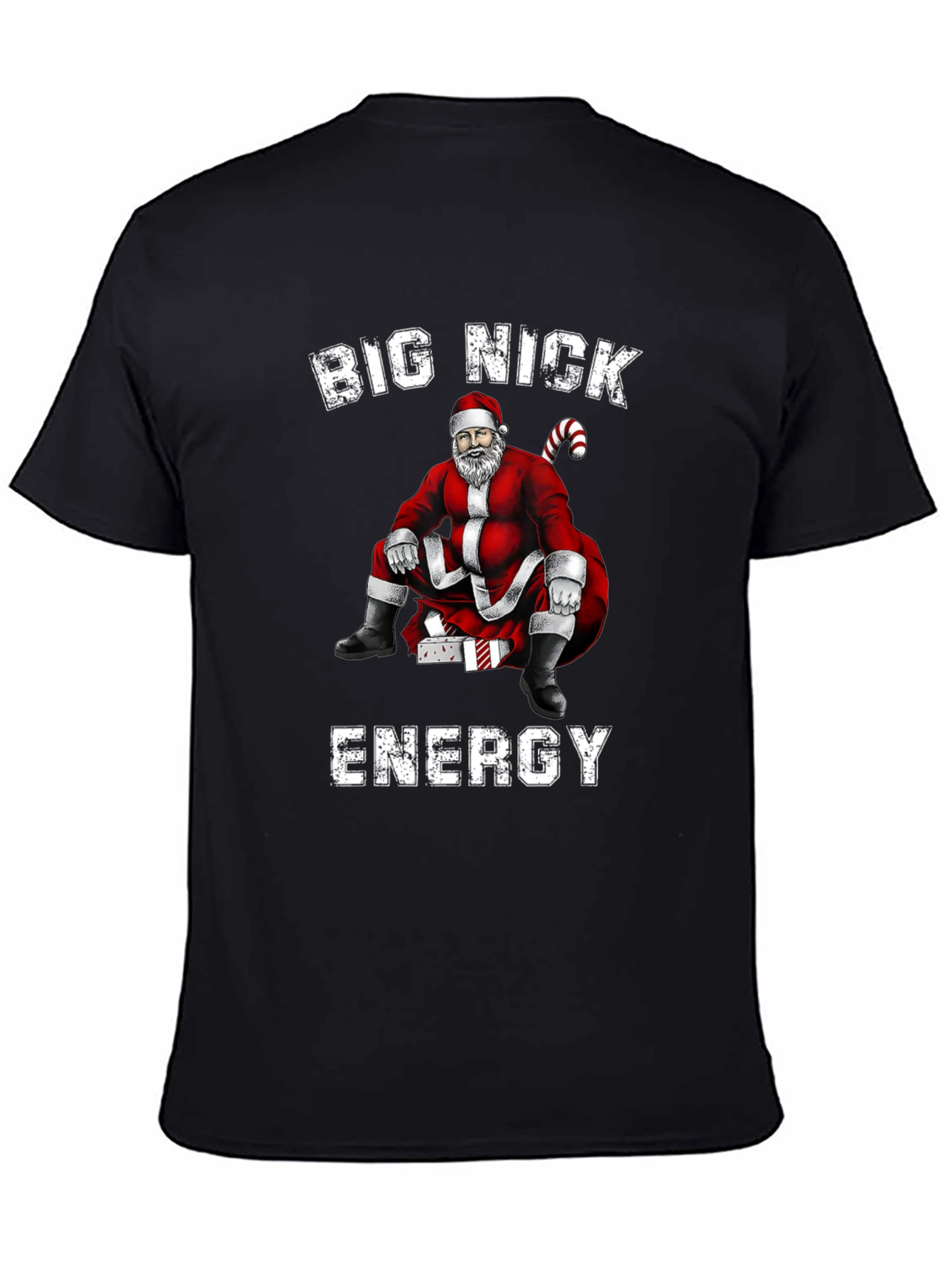 Black Big Nick Energy Santa Graphic T-Shirt view 4