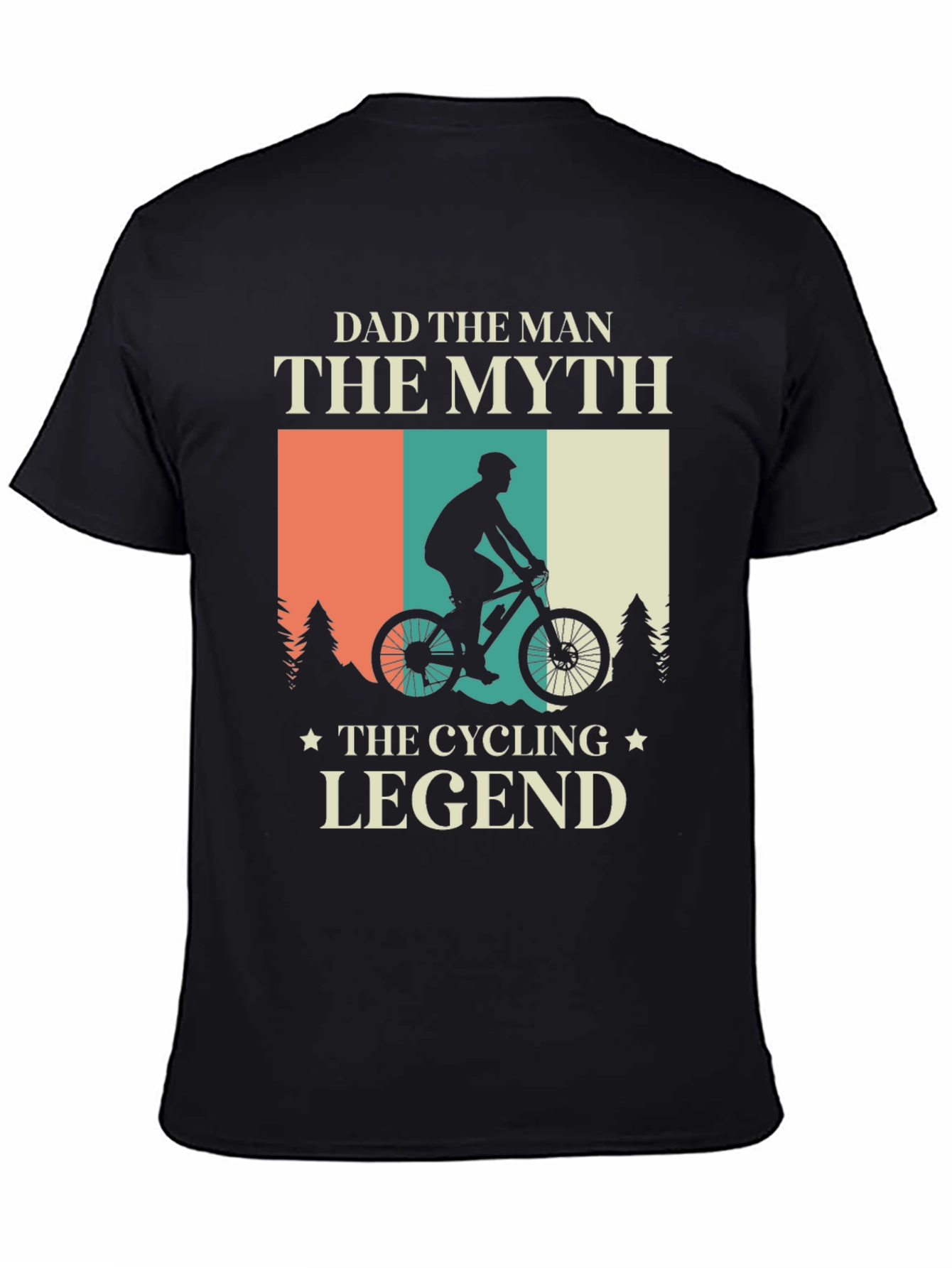 Black Dad The Man, Cycling Legend T-Shirt view 4