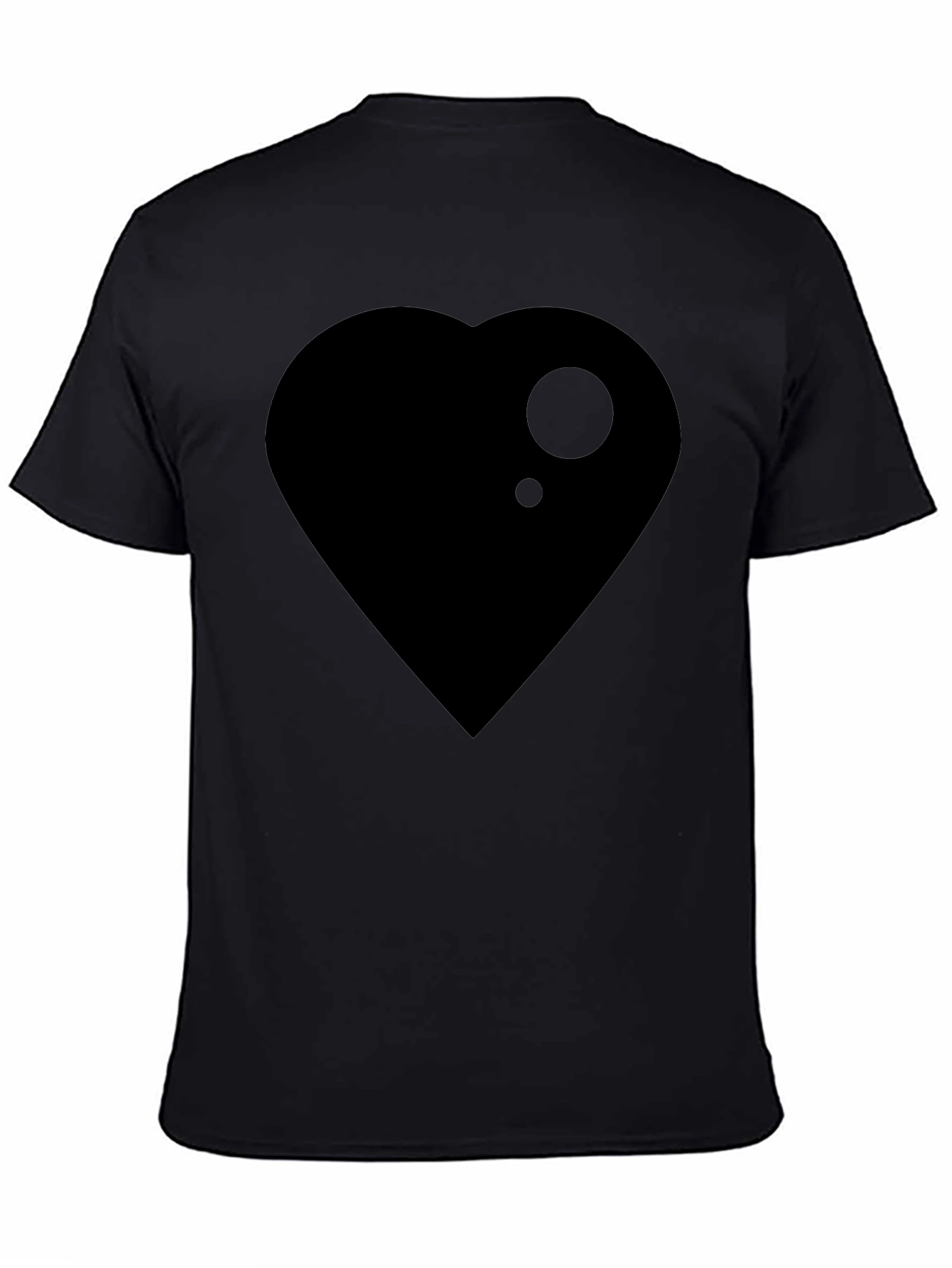 Black Heart Graphic Black Tee Casual Style view 4