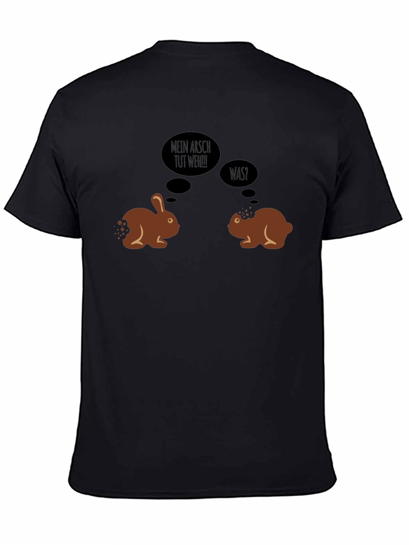 Black Humorous Easter Bunny T-Shirt view 4
