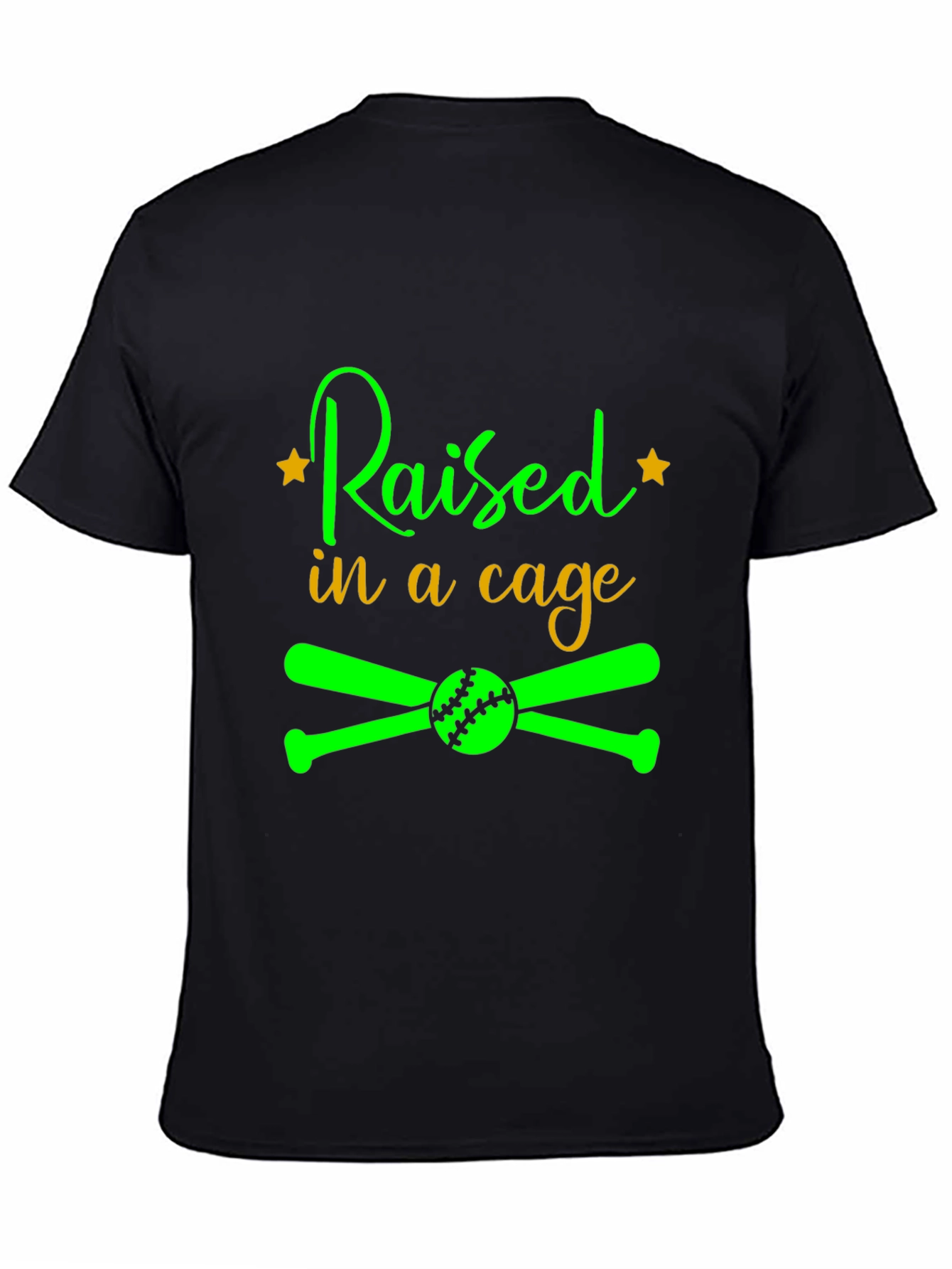 Raised in a Cage Baseball T-Shirt - 4