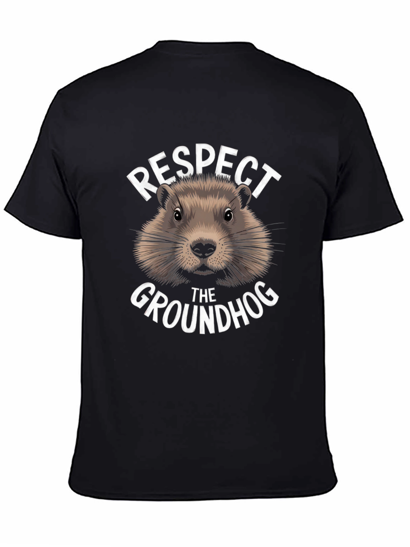 Black Respect the Groundhog Graphic T-Shirt view 4