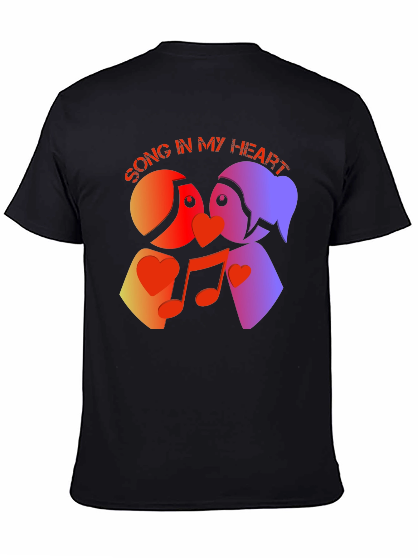 Black Song in My Heart Graphic Tee - Trendy Music Lover Shirt view 4