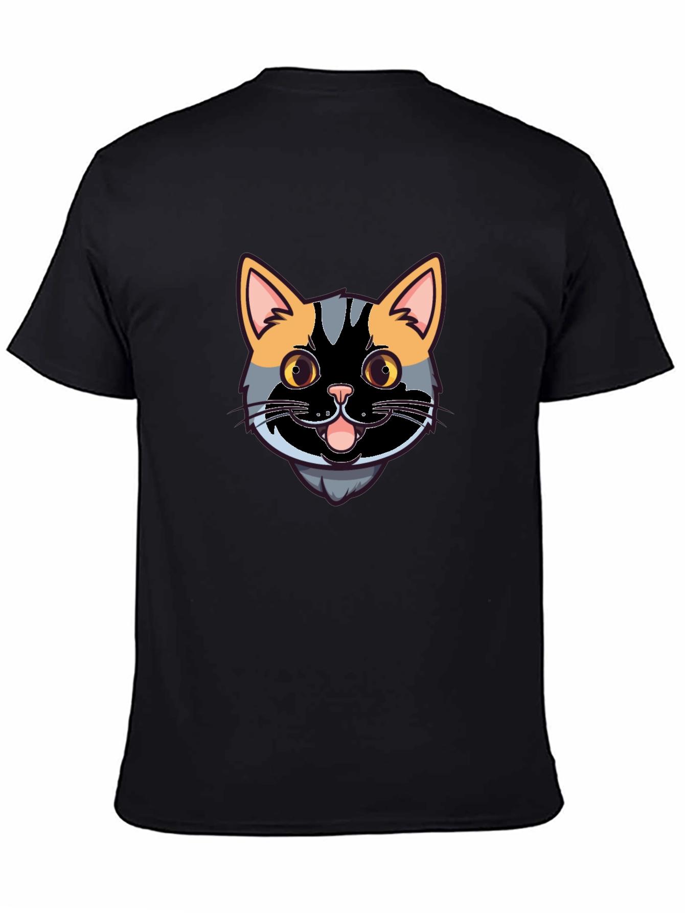 Black Cool Cat Graphic Tee - Black Casual Shirt view 4