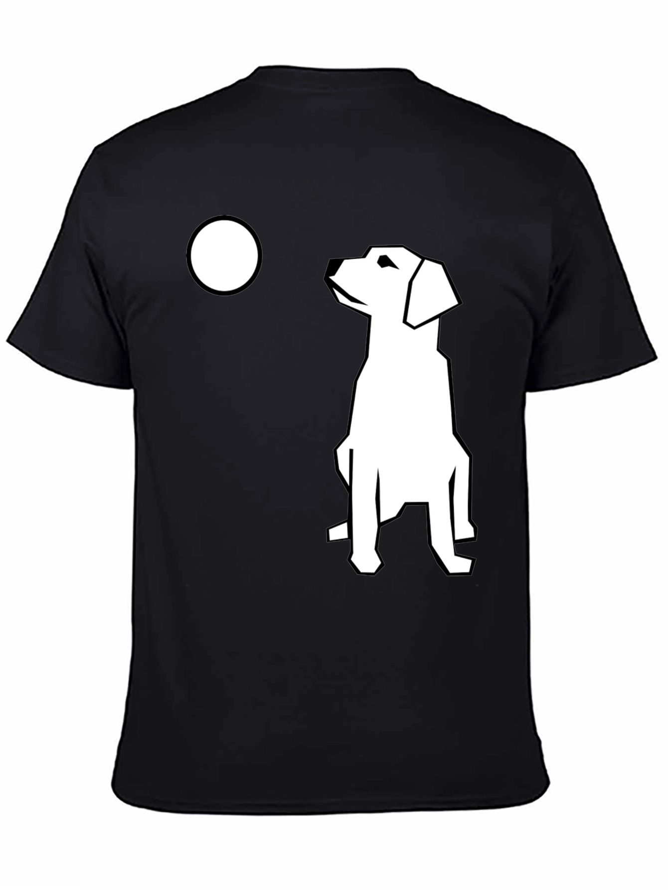 Black Modern Dog Graphic T-Shirt - Black Casual Tee view 4
