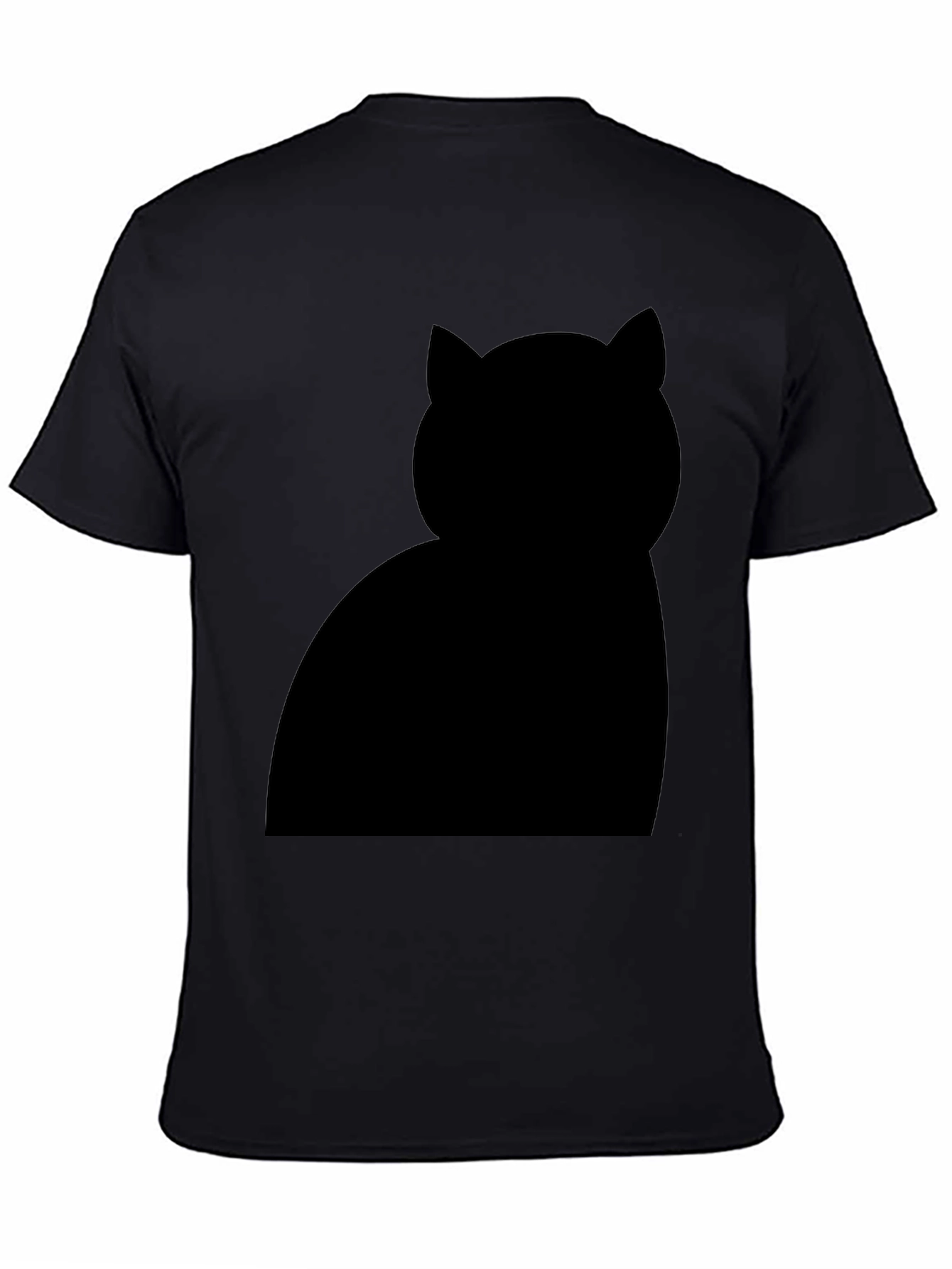 Black Black Cat Silhouette T-Shirt - Unisex Casual Tee view 4