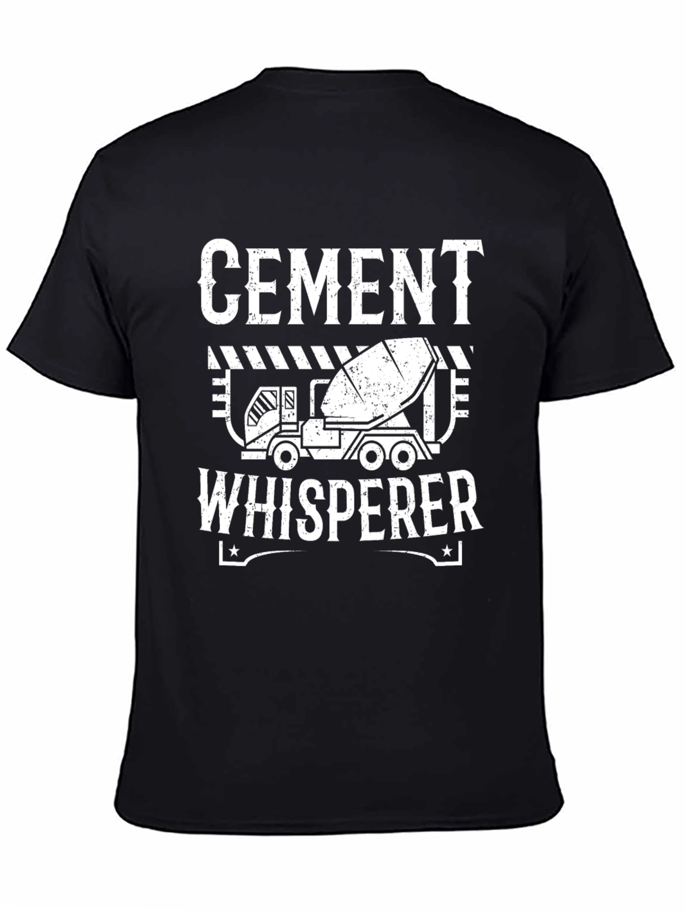 Black Cement Whisperer T-Shirt - Construction Humor Tee view 4