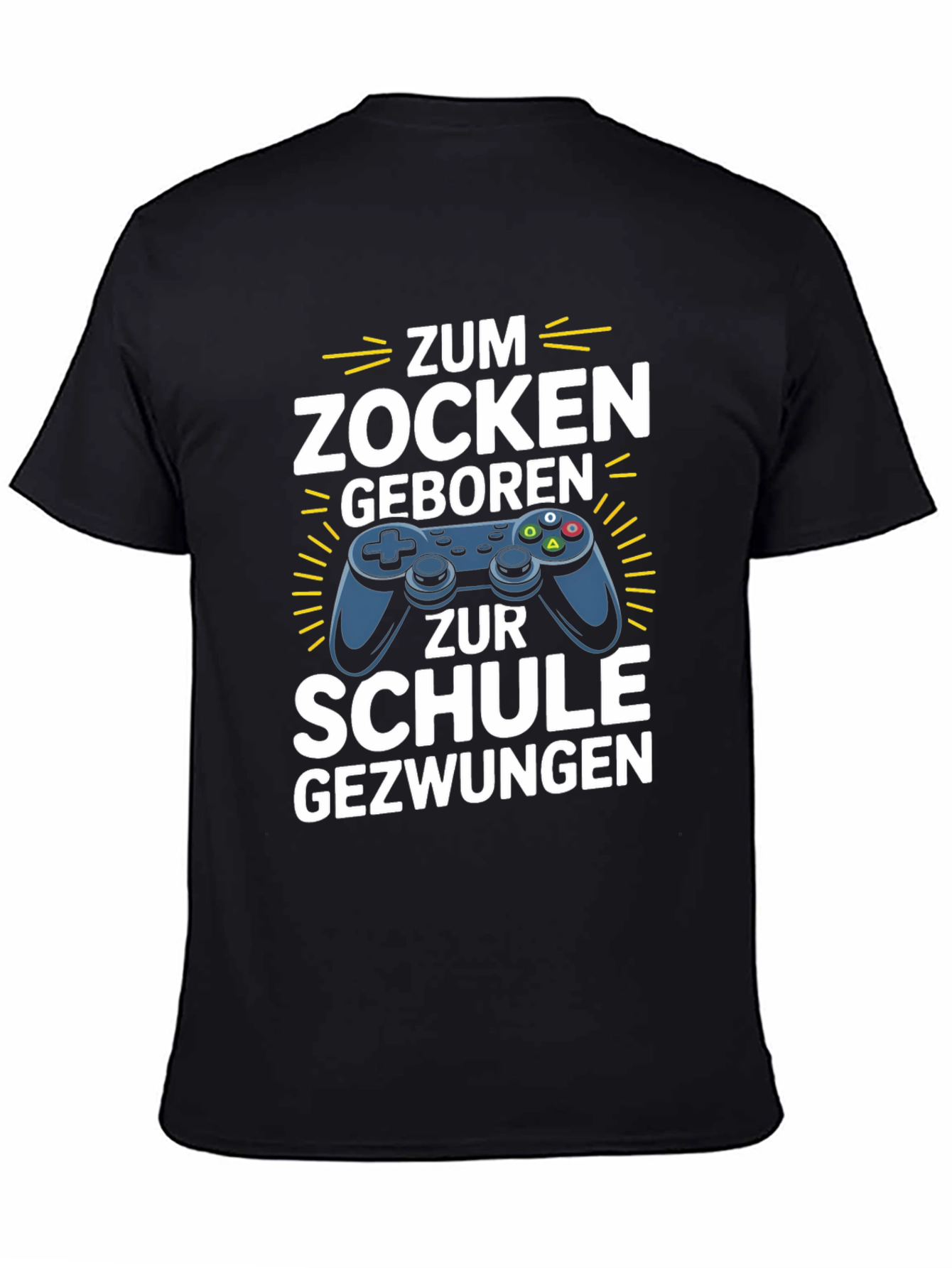 Black Gamer T-Shirt - Born to Game, Forced to School view 4