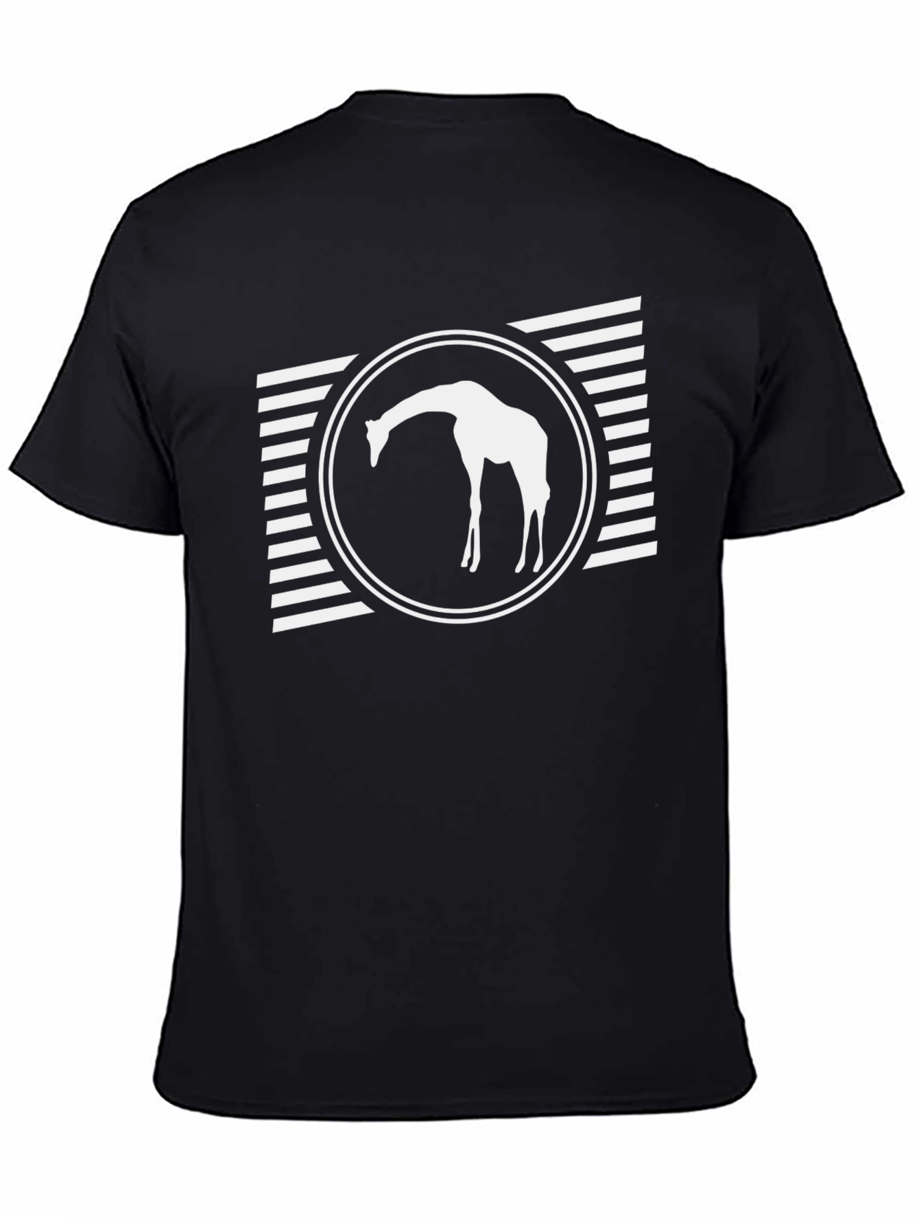 Black Giraffe Graphic Tee - Black Casual Shirt view 4