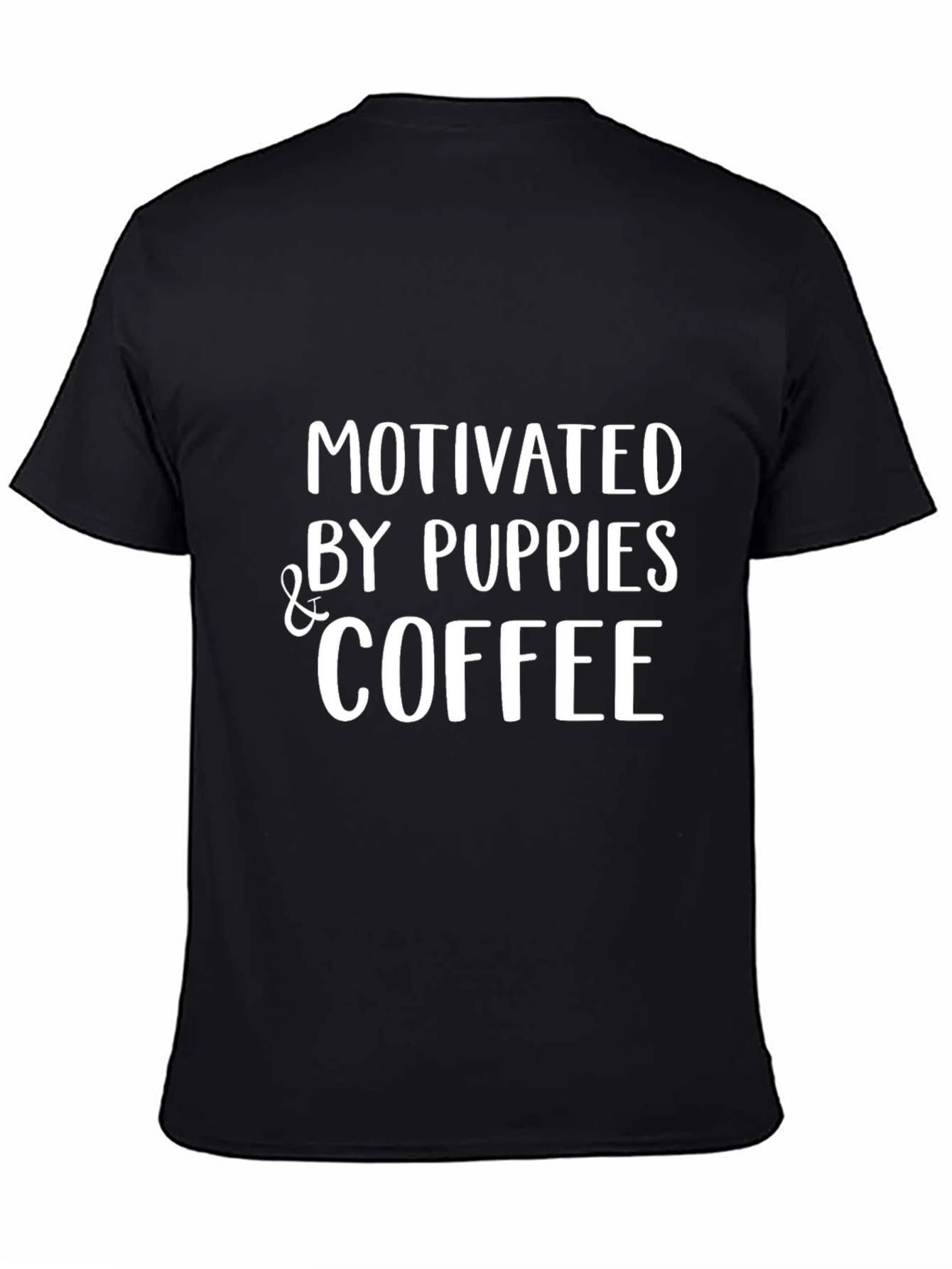 Black Motivated By Puppies and Coffee Graphic Tee view 4