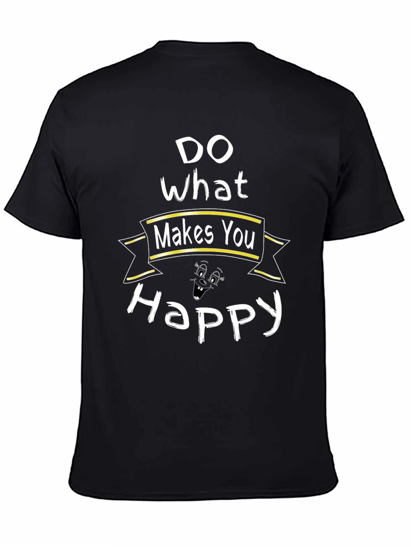 Black Do What Makes You Happy Graphic Tee - Black Cotton Blend view 4