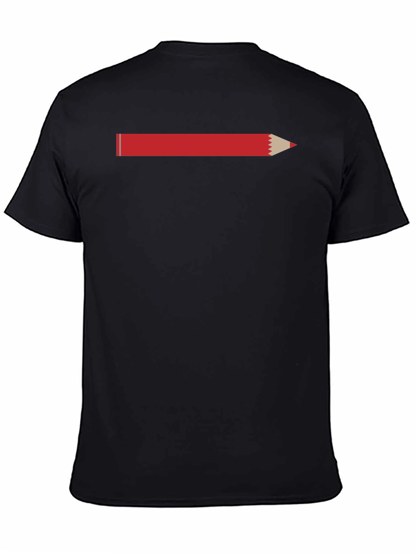 Black Red Pencil Graphic T-Shirt - Artistic Tee view 4