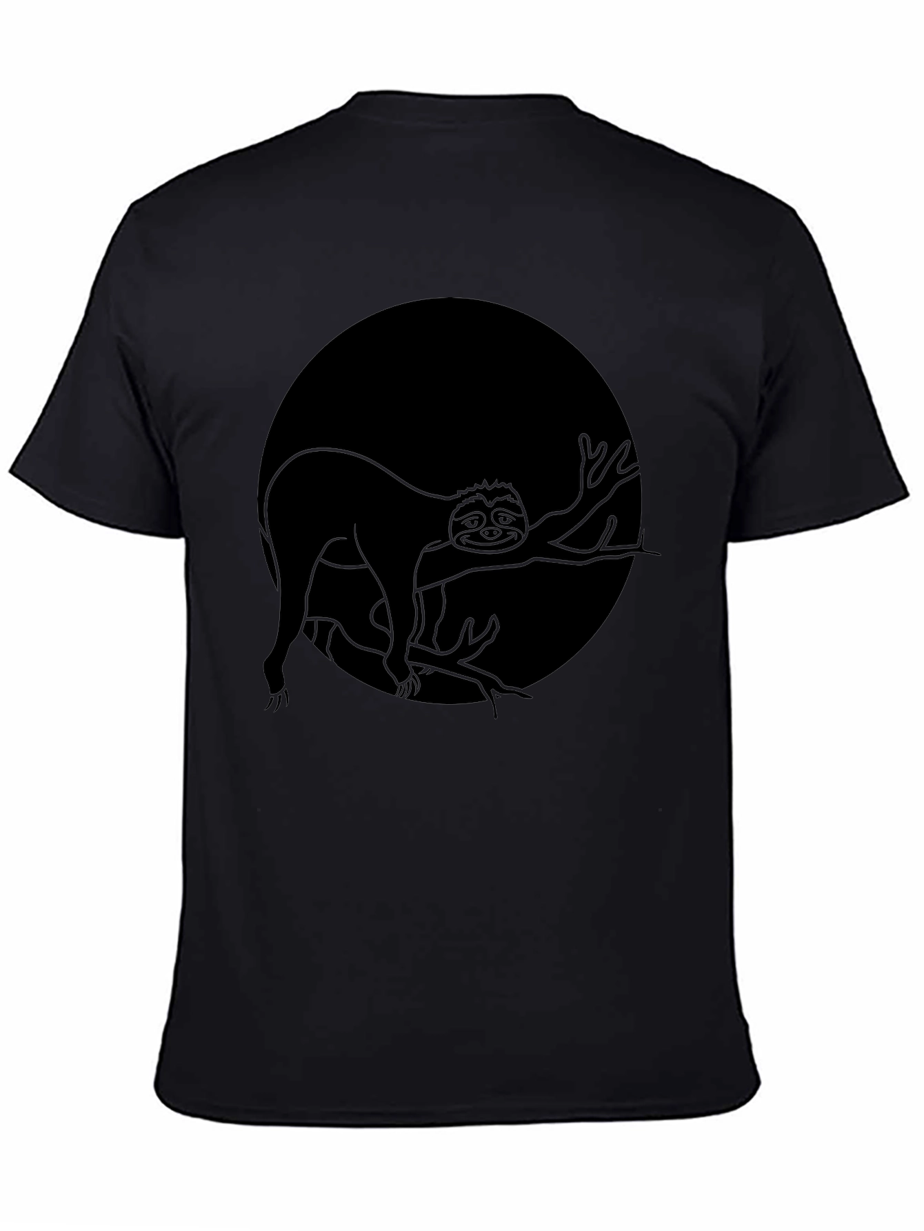 Black Sloth on Branch Graphic T-Shirt view 4