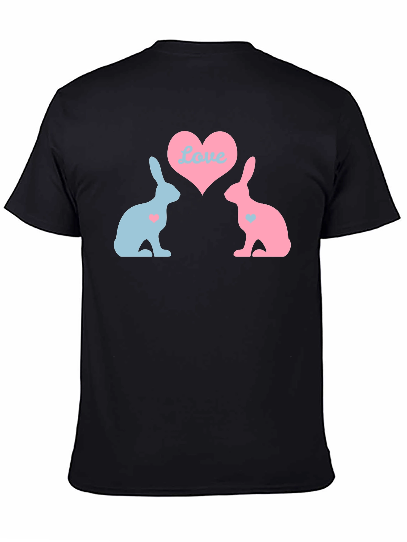 Black Love Bunnies Black T-Shirt view 4
