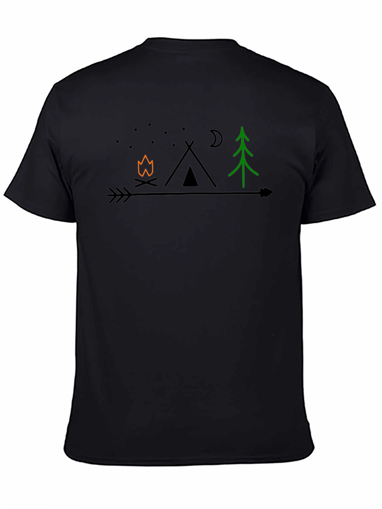 Black Camping Arrow Graphic T-Shirt view 4
