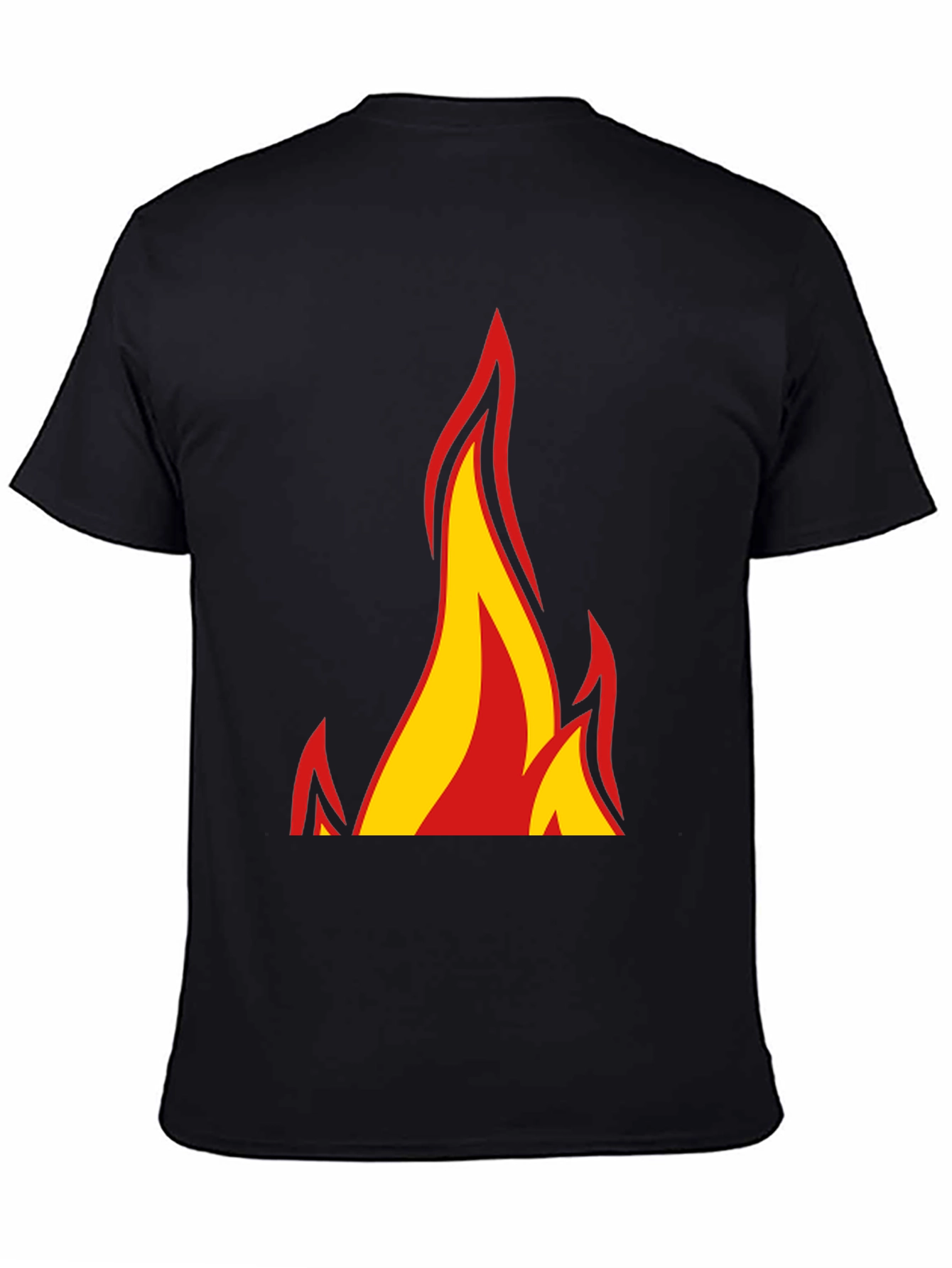 Black Bold Flame Graphic Black T-Shirt view 4