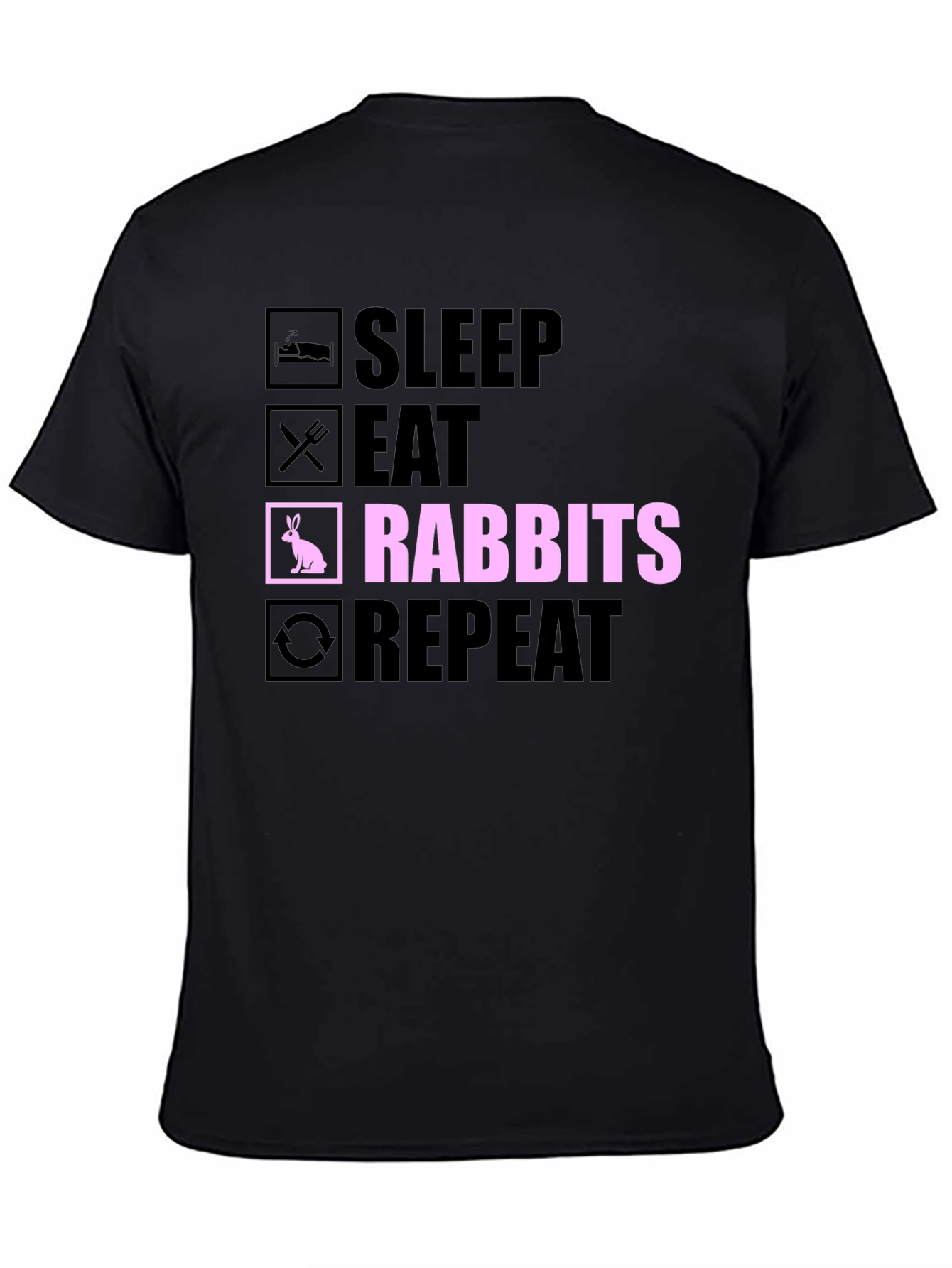 Black Sleep Eat Rabbits Repeat T-Shirt view 4