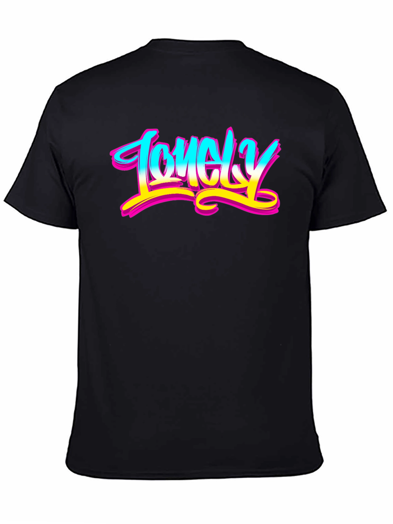 Black Lonely Graphic Tee - Unisex Black T-Shirt view 4