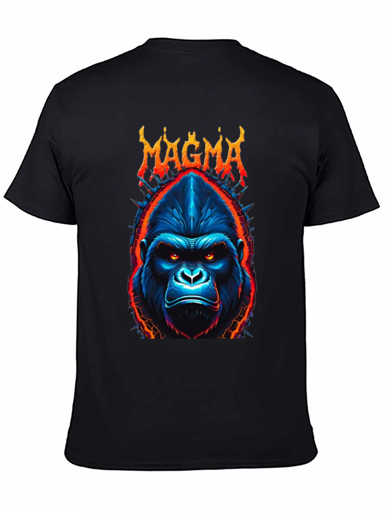 Black Magma Gorilla Graphic Tee - Bold Black T-Shirt view 4