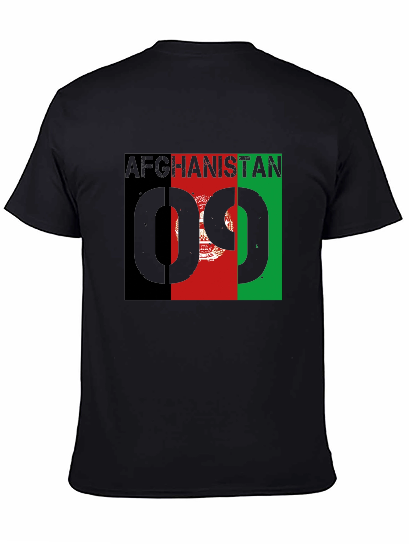 Black Afghanistan Flag T-Shirt view 4