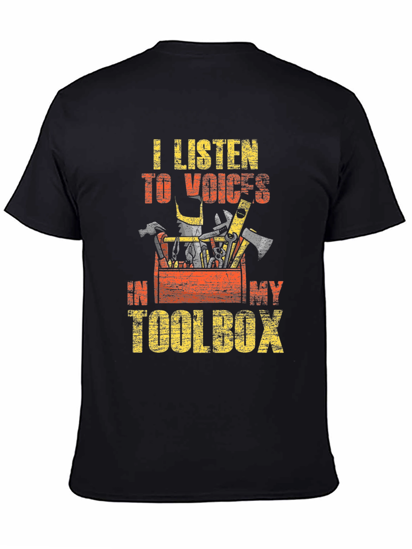 Black Toolbox Voices Men's Black Graphic T-Shirt view 4