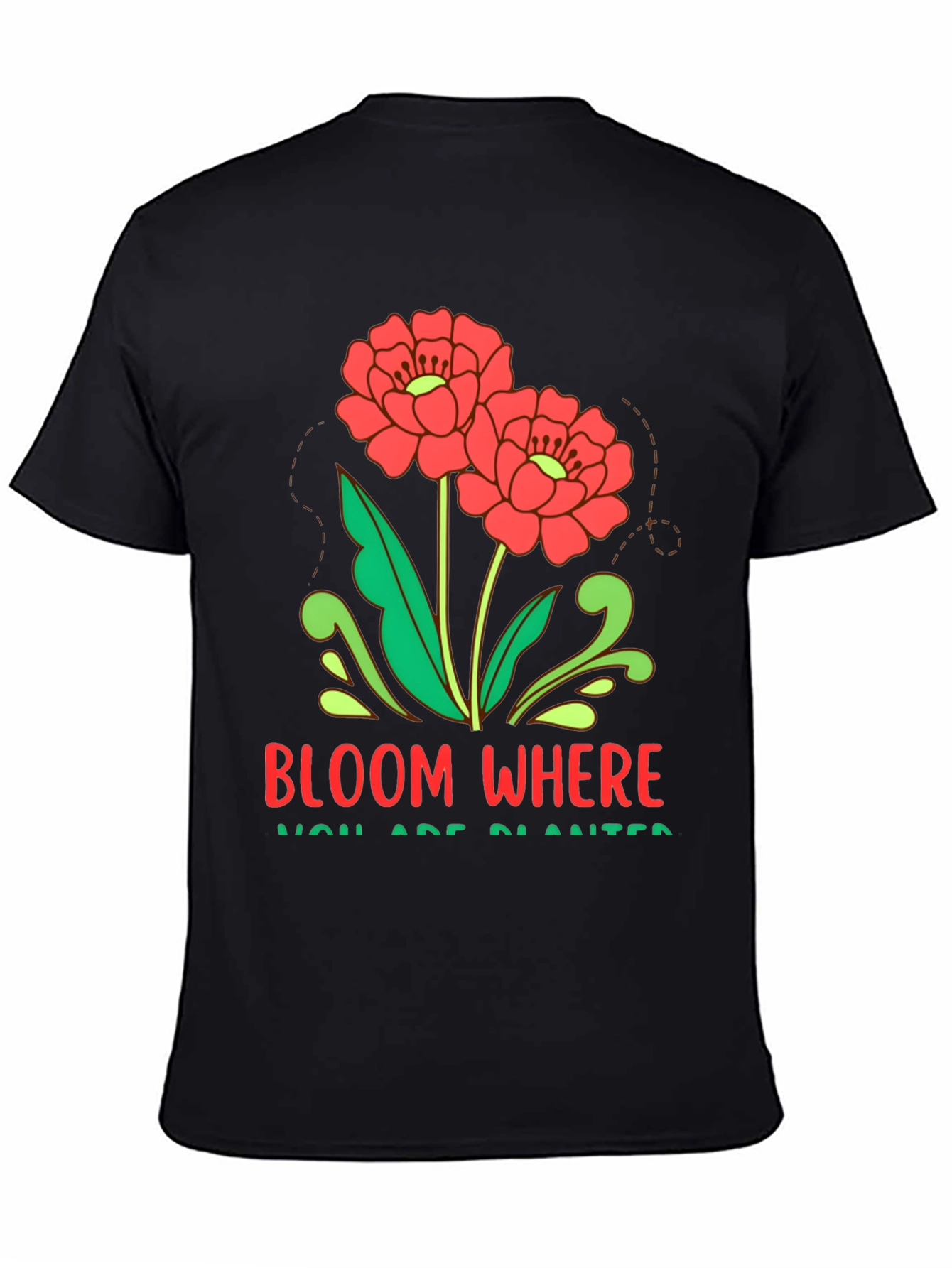 Black Bloom Where You Are Planted Graphic Tee view 4