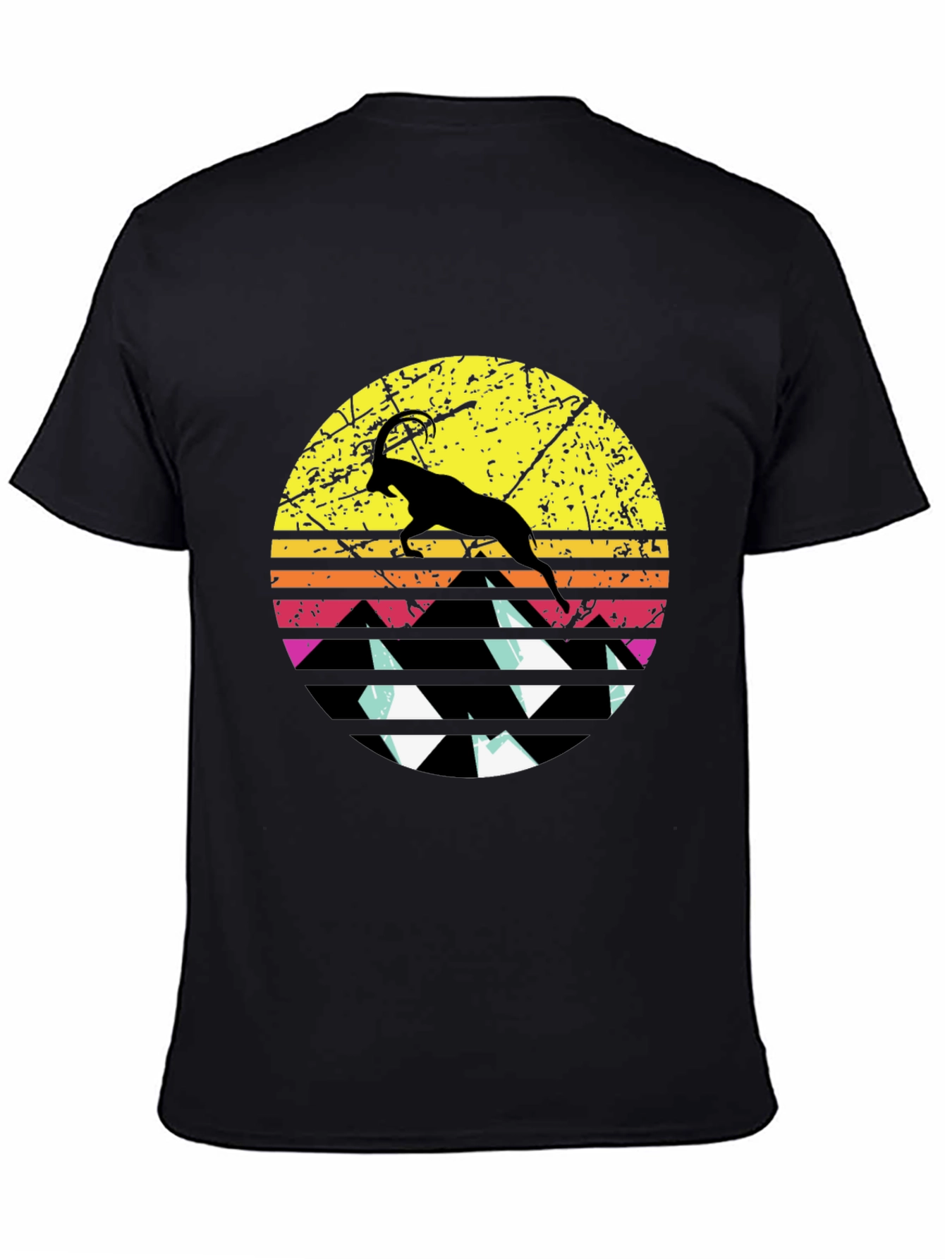 Black Sunset Goat Graphic Tee - Black view 4