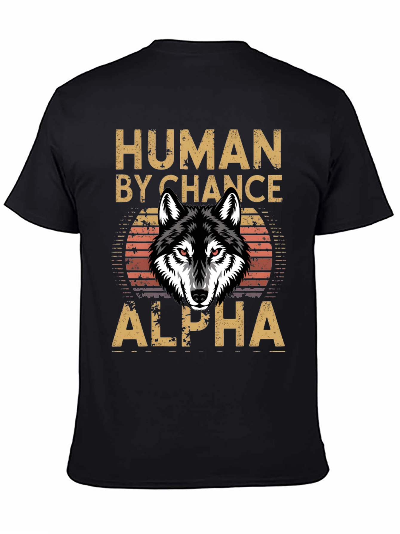 Black Human By Chance Alpha Wolf Graphic T-Shirt view 4