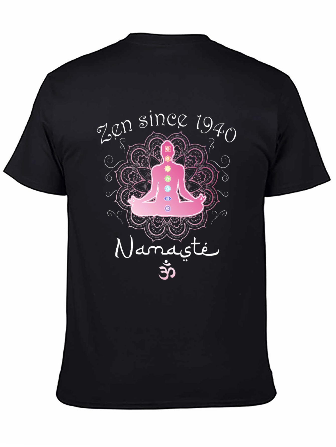 Black Zen Since 1940 Yoga Chakra T-Shirt Namaste Meditation view 4