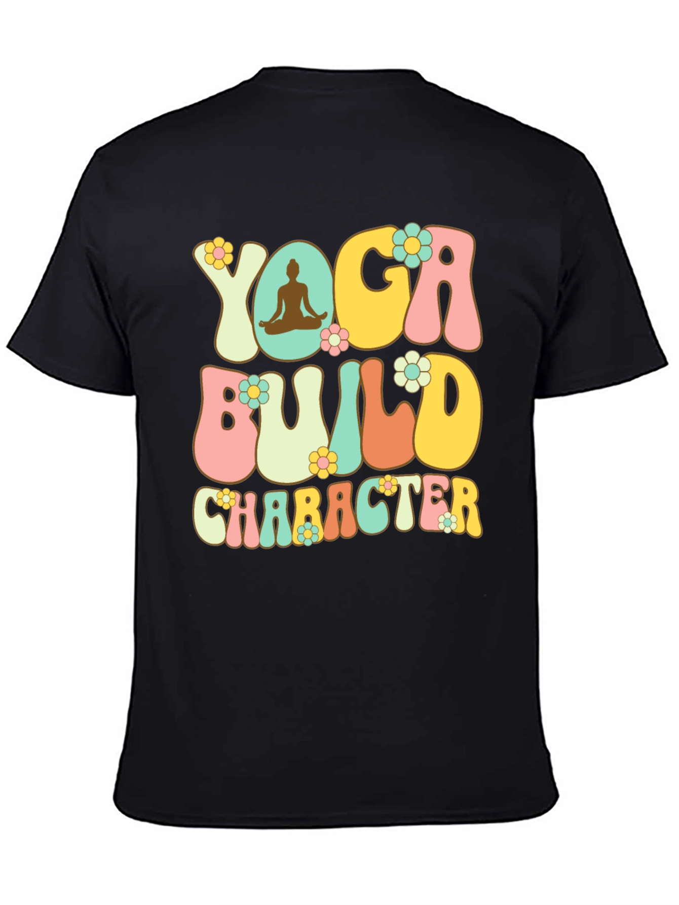 Black Yoga Build Character Graphic Tee view 4