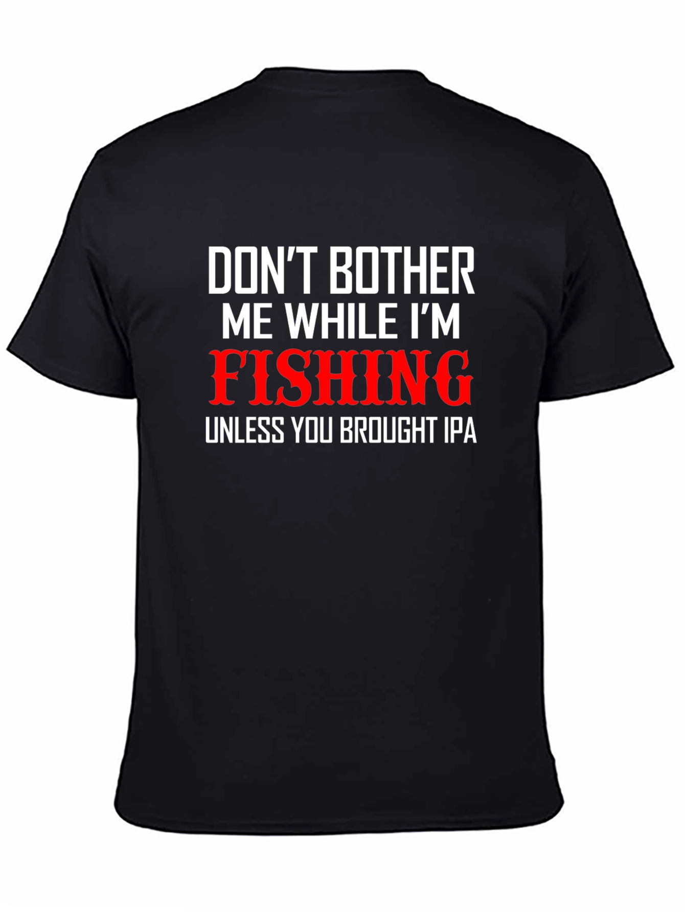 Black Fishing & IPA Graphic Tee - Black Cotton Blend T-Shirt view 4