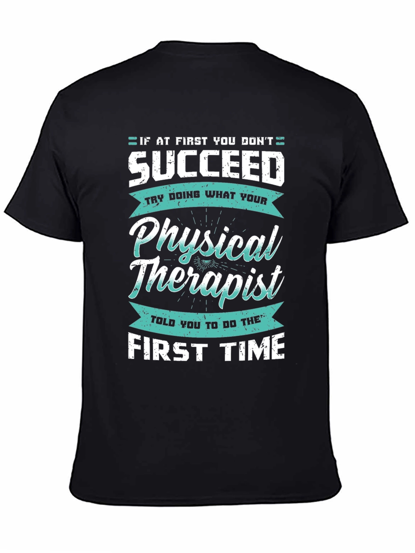 Black Physical Therapist Novelty T-Shirt view 4