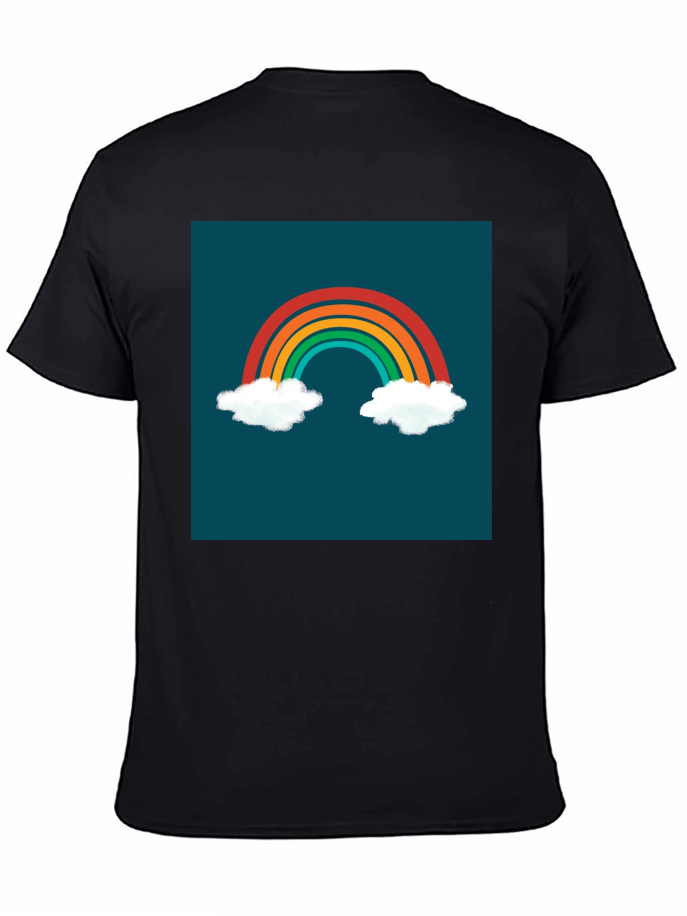 Black Rainbow Cloud Graphic Tee - Stylish & Unique! view 4