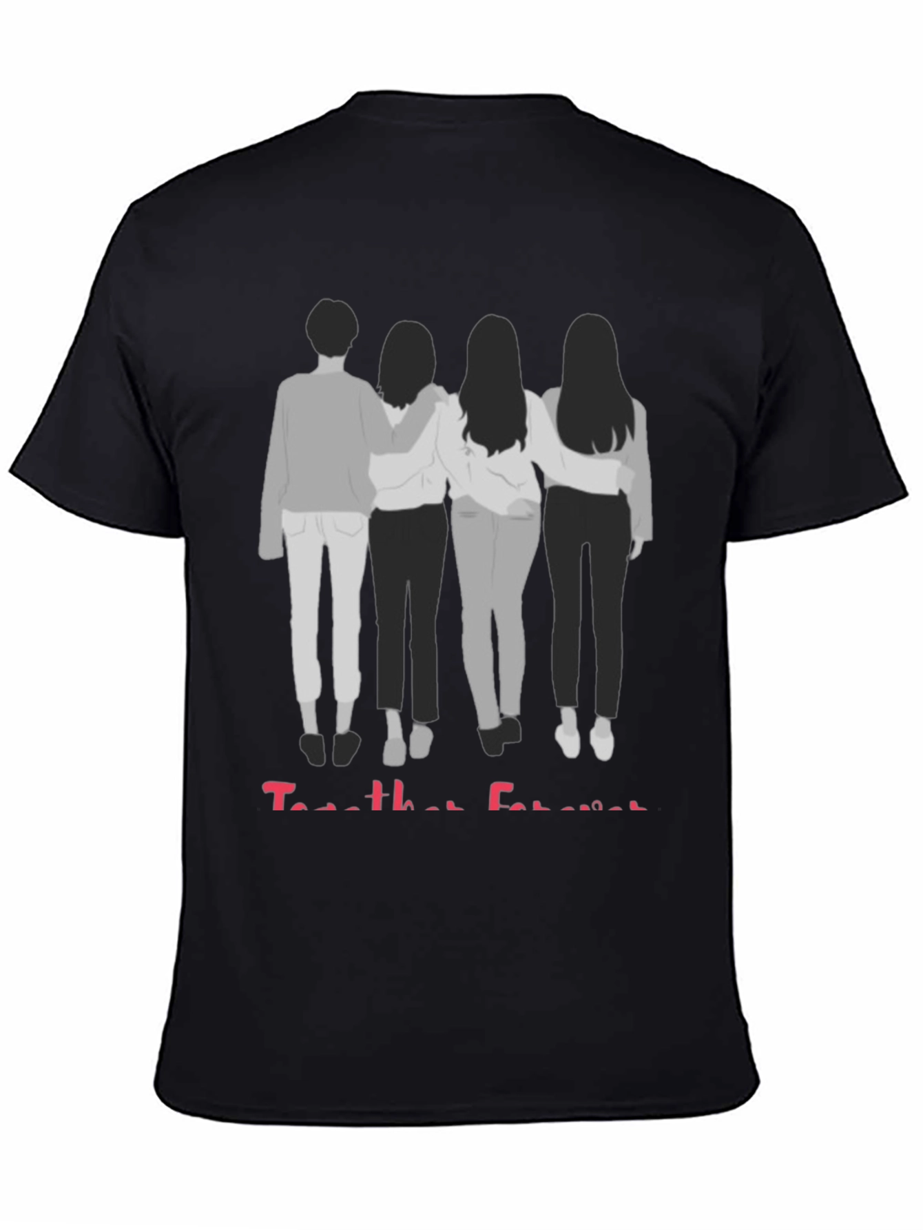 Black Together Forever Best Friends Graphic Tee view 4