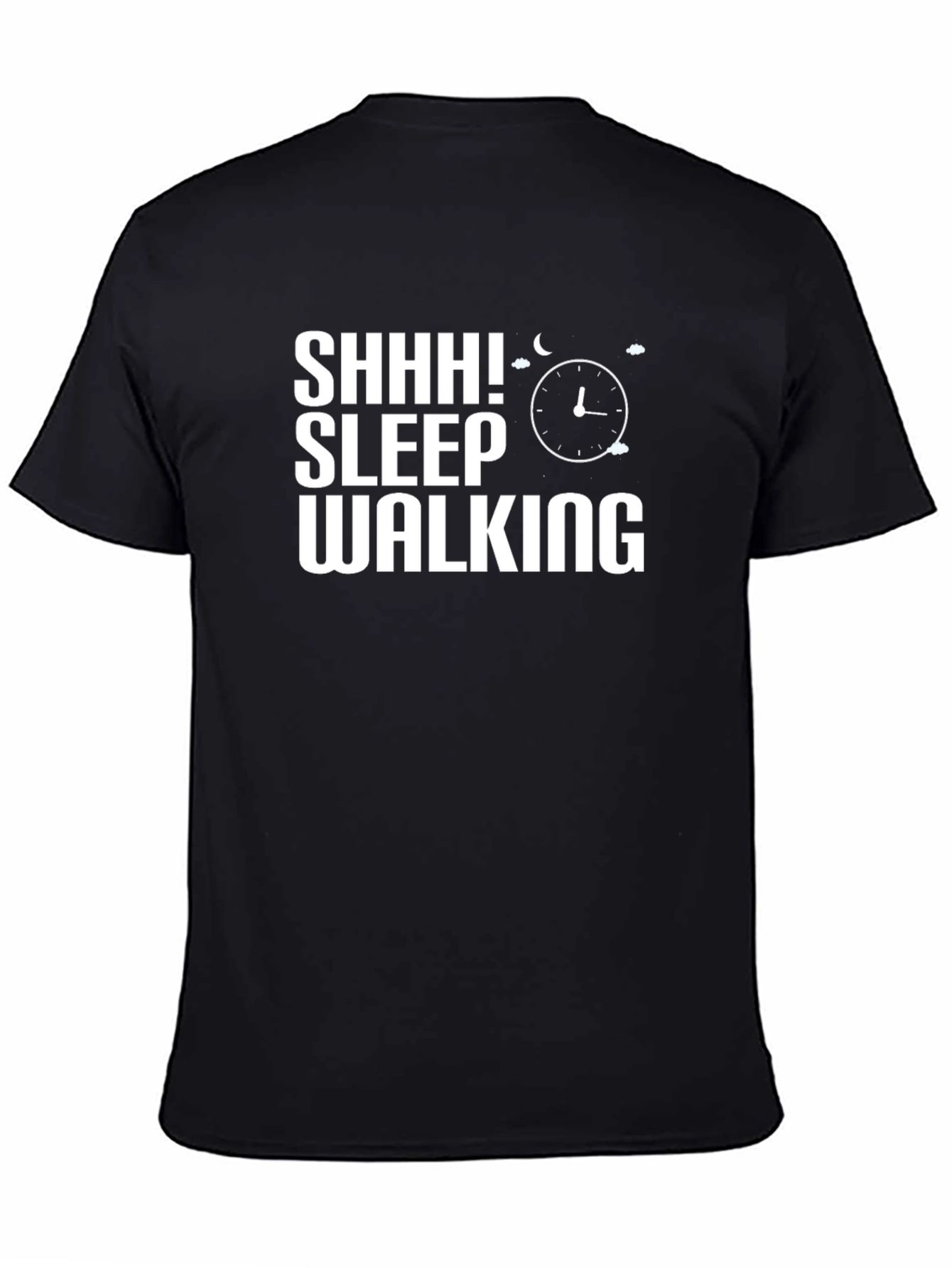 Black Shhh! Sleep Walking Black Graphic Tee view 4