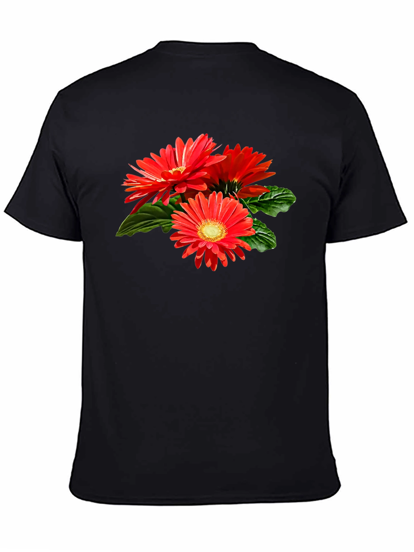 Black Floral Print T-Shirt - Stylish Graphic Tee view 4