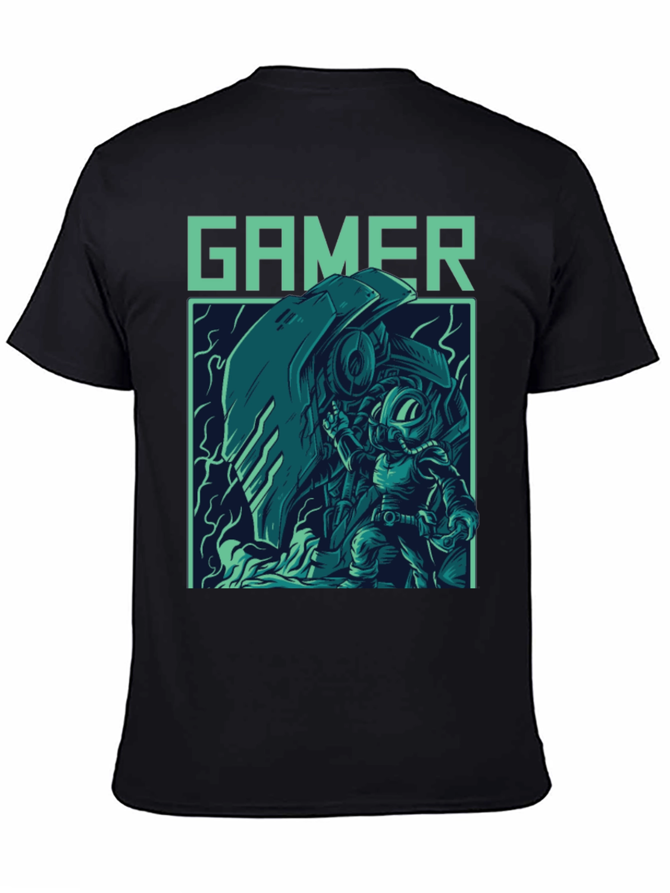 Black Gamer Graphic T-Shirt - Cool Retro Style view 4